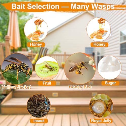 4 Pack Disposable Hanging Wasp & Yellow Jacket Traps Outdoor | Hornet Trap, Carpenter Bee Trap for Outside, Wasp Catcher, Disposable Wasp Bags, Suitable for Patio, Yard, Garden Outdoor Use - size: 4 Packs