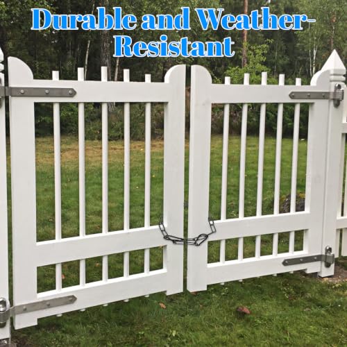 31.5“ Gate Chain Lock, Heavy Duty Chain Link Lock with Carabiners | Heavy Duty Durable Construction, Secure Outdoor Gate And Pet Cage Lock, Smooth Black Finish With Carabiners, For Fences Sheds