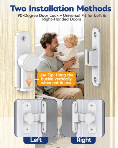 Pocket Door Lock, 90 Degree Latch, Barn Door Hardware White 2PCS | Solid Aluminum Alloy, 3MM Spacer, 360° Rotation, Sliding Screen Door Lock, Cabinet, Bathroom, Garden Gate, Shed, Bedroom - color: White-2 Pcs