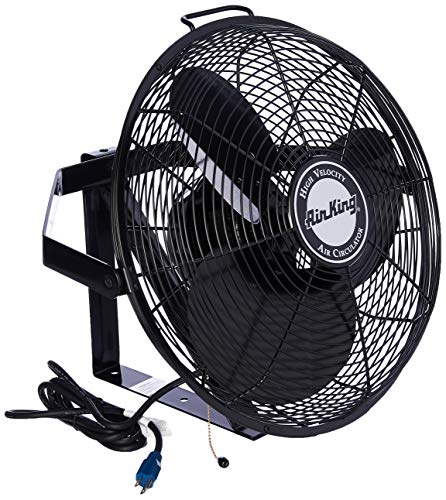 Air King 9518 18-Inch Industrial Grade Wall Mount Fan, 1/6-Horsepower,Black - style: Fan