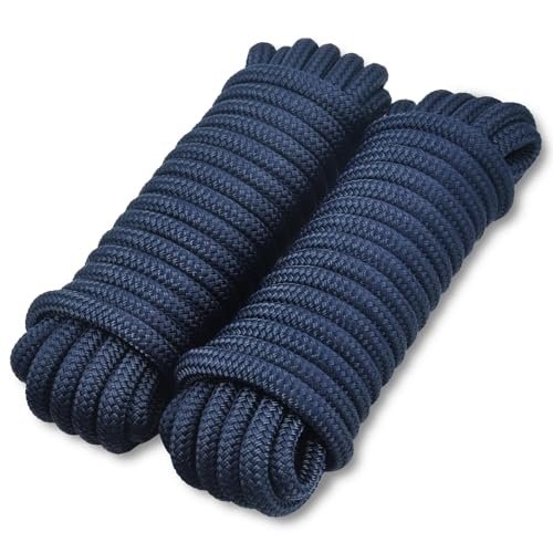 TetherTite Boat Dock Lines 5/8 Inch 20/25/30 Ft,Double Braided Nylon Boat Dock Lines with Loop, Mooring Line Marine Rope (3/4 * 30.5) - size: 3/4*30.5