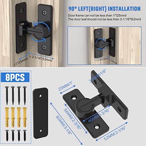 90 Degree Barn Door Lock, Heavy Duty Locks, Matte Black | Flip Sliding Gate Latches for Garden, Bathroom, Garage & Sliding Doors - size: 1 Pack Matte Black
