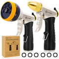 AUTOMAN Garden Hose Nozzles - High Pressure 100% Metal Hose Sprayer 2 Pack, Heavy Duty Garden Watering Nozzle Set, Powerful Garden Nozzle for Watering Plants, Window Cleaning,Washing Cars,Pets Bathing - style: 7 Patterns+4 Patterns