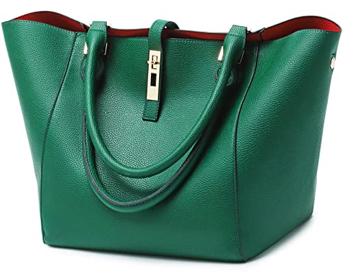 sqlp Large Work Tote Bag for Women Big Bucket Purses Designer Handbags - color: Green