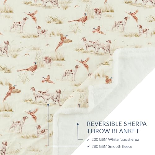 Paseo Road Indigo Hill by HiEnd Accents Hunt Life 54x68 Throw Blanket | Campfire, Pheasant Hunting Animal Print, Cabin Lodge-Style Soft Fleece Blanket for the Couch, Sofa, or Bed - color: Hunt Life