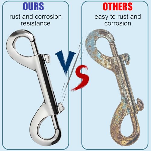 Double Ended Bolt Snaps Hook Zinc Alloy Double Trigger Metal Clips for Hanging Horse Tack Sling Feed Barns Water Buckets Linking Dog Leash Collar Leash Key Chain Horse Feeding Supplies 15 Pieces - size: 3.5 inch