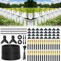 Pro-Series Drip Irrigation System, 200FT 1/4" Garden Watering System with 32pcs 360° Bendable Copper Nozzles, Leak-Free Quick-Connect Misting Sprinkler Kit for Patio, Raised Beds, Yard, Greenhouse - size: 200FT