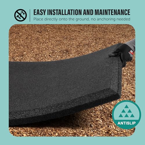 Heavy Duty Commercial Grade Rubber Playground Safety Mat - Playground Protection Mat for Swings and Slides - 54" Long X 32" Wide x 2" Thick (Red) - color: Red