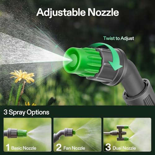 VIVOSUN 1 Gal/4L Pump Sprayer, Garden Water Sprayer for Plants, Weeds & Lawn Care, with 3 Nozzles, 50'' Long Hose & Pressure Relief Valve (Pack of 2) - size: 1.0 gal (Pack of 2)