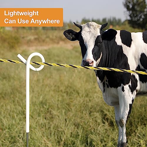 Electric Fence Poly Wire 1640ft 500m, 6 x 0.18mm Stainless Steel Conductors, Portable Electric Fence Polywire for Livestock, Yellow and Black Fence Wire - size: 1640ft(500m)