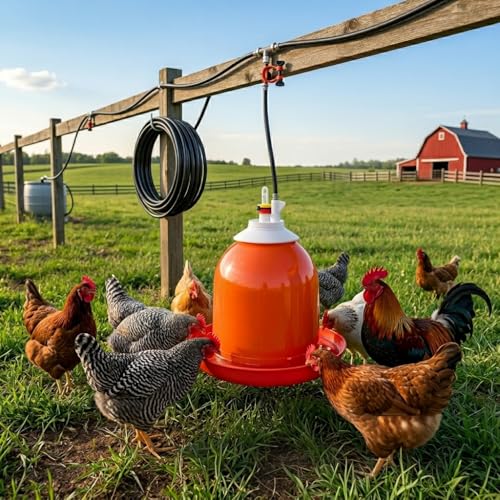 Bell-Matic Automatic Poultry Waterer – Gravity Feed Drinker | Automatic Gravity Flow System, Heavy-Duty Construction, Consistent Water Supply, Ideal for Poultry & Game Birds