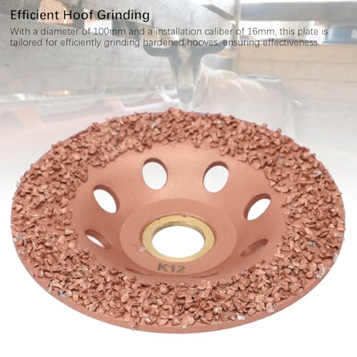 Hoof Trimming Disc, 3.94in HL Q7DMP Ti Plated Hoof Trimming Tool Hoof Trimming Grinding Wheel, Hooves Repair Tool Replacement Disc for Goats, Horses, Sheep, Pigs, Cattle