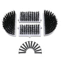 Heavy Duty Boot Scrubber Replacement Brushes Set with Solid Plastic Base - 4-in-1 Shoe Scraper Refill Kit (2 Side, 2 Bottom) & Screws - Custom Fit for Specific Models (Not Universal)