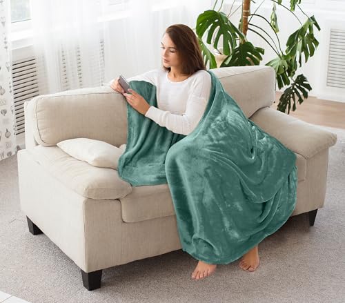 Utopia Bedding Soft Fleece Bed Blanket Throw Size Celadon (50x60 Inch) | Microfiber Plush Warm Lightweight Breathable Cozy Blanket Anti-Static, All Season Use, Gift for Women and Men - color: Celadon, size: Throw (50x60 Inch)