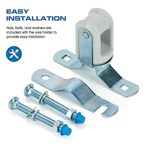Heavy Duty Wire Holder, Porcelain Insulator with Adjustable Bracket, 1-1/4" - 3" (1)