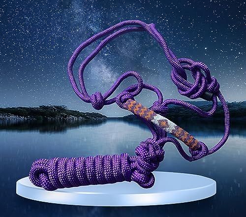 Majestic Ally Padded Beaded Nose Braided Rope Halter with 10' Matching Lead - Purple Full - color: Purple