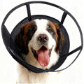 Extra Large Soft Dog Cone, 37cm / 14.5" Long Stop Licking Deep Pet Recovery Collar After Surgery, Clear Plastic Breathable Elizabethan Head Neck Circle, Adjustable Comfortable Cones (XXL Black) - color: Black, size: XXL(Neck:23.25-27.5in)
