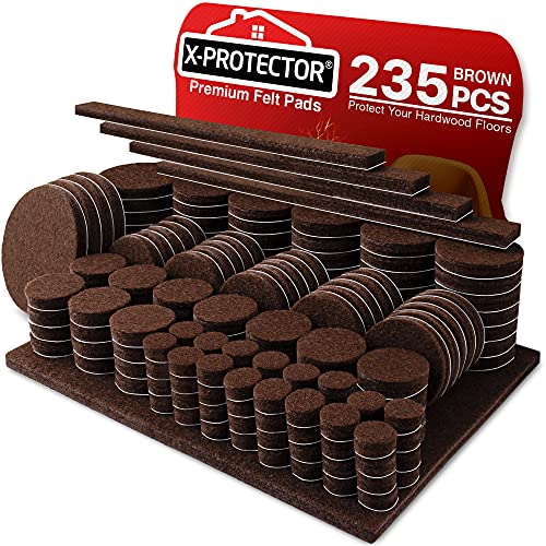 Felt Furniture Pads X-PROTECTOR 235 PCS Premium Furniture Pads - Felt Pads Furniture Feet Best Wood Floor Protectors - Protect Your Hardwood & Laminate Flooring! | Furniture Feet Best Wood Floor Protectors - Protect Your Hardwood & Laminate Flooring! - si
