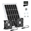 ELUTENG Solar Powered Fan 5 Inch 15W Max 3000 RPM Waterproof Dual Solar Exhaust Fans with 10ft DC Cable and Installation Kits Chicken Coop Ventilator for Greenhouse, Shed, Pet House, Outdoors