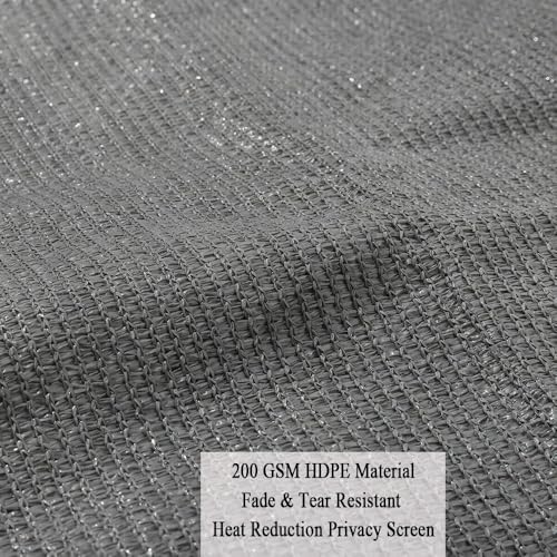 8X25 Ft Shade Cloth for Patio, 90% UV Block, 200GSM Sunshade Fabric | Heavy Duty Breathable Gray Sun Shade Cover Screen with Grommets for Outdoor, Pergola, Garden, Deck, Porch, Backyard - size: 8X25 FT