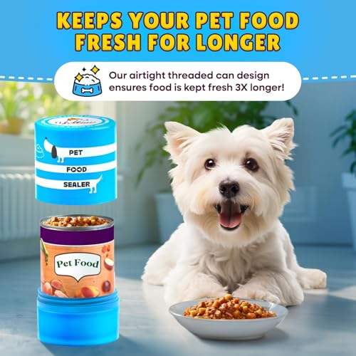 The Original Canned Dog Food Storage Container Patent Pending Reusable Airtight Can Cover Pet Food Sealer - Keeps Dog Food Can Fresh in the Fridge, Eliminates Odor, Easy to Use - color: Can - 1 pack