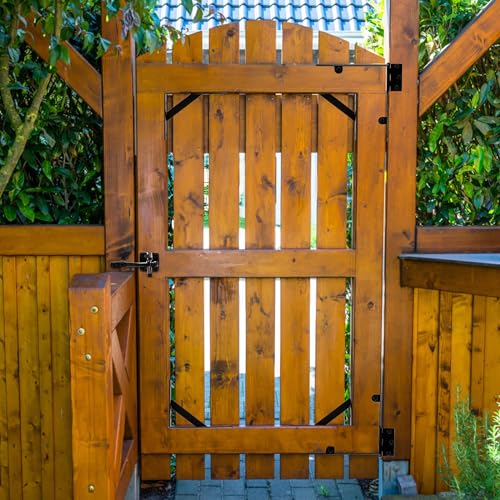 Anti Sag Gate Frame Kit, Gate Corner Bracket, Heavy Duty Brace Gate Hardware with Hinge and Gate, Wooden Fences-No Sag Gate Corner Brace Bracket for Doors, Corral Gates, Wood Windows