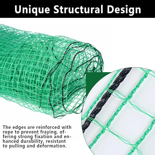 POYEE Deer Fence Netting 7x100ft Plastic Mesh Netting for Garden Protection | Temporary Fence Animal Barrier for Plants, Fruit Trees, Vegetables Against Deer, Birds, Chicken, Squirrels, Rabbits, Green - color: Green, size: 7x100ft