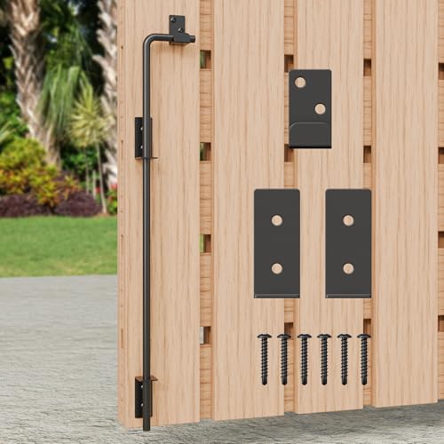 36" Heavy Duty Cane Bolt Gate Drop Rod with Black Finish-Steel Gate Ground Latch Designed for Wood Metal Vinyl Gates or Double Doors Fence Applications-1 Pack - size: 36 Inch-1 Pack