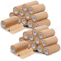 24 Rolls Self Adhesive Bandage Wrap, Vet Wrap 4 Inch x 5 Yards for Horses Dogs Wounds Care, Beige Self Sticking Elastic Bandage Tape for Wrist, Ankle, Sports