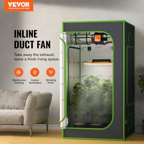 VEVOR Inline Duct Fan, 6-Inch 400 CFM with Variable Speed Controller, Quiet AC-Motor Ventilation Exhaust Fan for Cooling Booster, Grow Tents, Hydroponics - size: 6" Fan & Variable Speed Controller