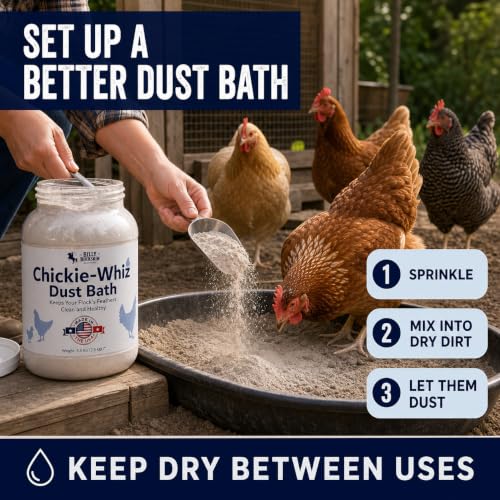5.5lb Chickie-Whiz Chicken Dust Bath - Made in USA - All Natural Volcanic Ash Dust Bath for Chickens - Healthier Eggs & Feathers - Chicken Coop Accessories for Farms by Billy Buckskin Co. (Pack of 2) - size: 1 x 5.5 LB (Pack of 2)