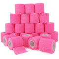 24 Pack Self Adhesive Bandage Wrap 2 Inch, Athletic Elastic Non Woven Cohesive Bandage for Sports, First Aid Medical, Wrist, Ankle Sprains, Swelling and Vet Wrap (Hot Pink) - color: 2 Inch-24 Count Hot Pink