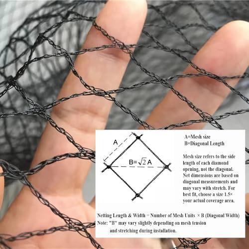 Bird Netting for Chicken Coop 25x100 FT, 1" Chicken Run Cover Net | Woven Coop Netting Roof Against Hawk, Eagle, Owls, Bird Netting for Garden, Fruit Trees, Plants, Vegetables Protection - size: 25x100 FT
