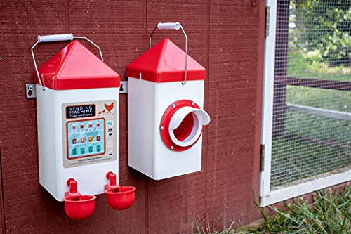 RentACoop 5lb BPA-Free Single-Port Chicken Feeder - Includes Anti-Roost Lid, Rain Hood, and Mounting Kit - Suitable for 12 Week or Older Chickens, Adult Chickens, and Poultry - size: 5LB