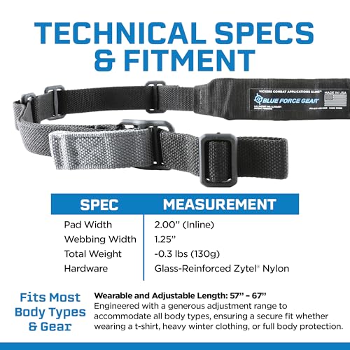 Blue Force Gear Vickers Padded Sling - 2-Point Adjustable Sling - Nylon Hardware