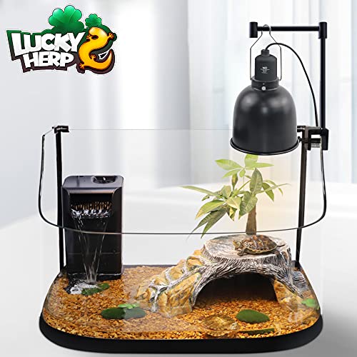 LUCKY HERP Aluminum 5.5inch Deep Dome Reptile Light Fixture, Reptile Heat Lamp Fixture for UVB Bulb Basking Heat Bulb - color: Deep Dome Reptile Light Fixture, size: 5.5 inch Non-Adjustable