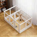 Clear-air Dog Playpen with Room Divider, Expandable Acrylic Dog Playpen to Create 2 Rooms, Clear Dog Play Pen Indoors, 35", 12 Panels, White - color: White, size: 35"H