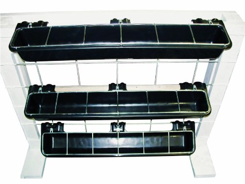 Little Giant® Hook Over Goat Trough | Fence Feeder Trough | Hook and Mount Feeder | 9 Quart | Heavy-duty galvanized steel. Hooks over fence rails or panels. 9-quart capacity. For goats, sheep & small livestock.