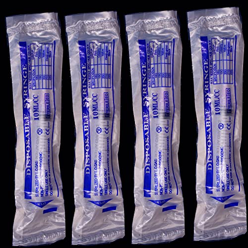 25 Pack 10ml/cc Plastic Luer Lock Syringa with 18Ga and Cap, Individually Sealed Wrapped, for Scientific Labs, Measuring Liquid, Refilling Cartridges or Glue Applicator - style: 25 Pack-10ml 18gauge