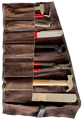 Farrier Tools 8pcs Hoof Kit, Horse Hoof Nippers, Goat Hoof Trimmer Kit, Hoof Trimmers for Goats, Horse, Sheep, Pig, Donkey, Farrier Supplies with Suede Leather Pouch - style: 8 Pcs Kit