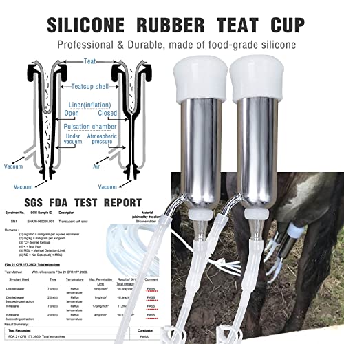 6L Goat Milking Machine (Classic Model) and Cow Milking Teat Cup Replacement (Tube Included)