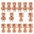 Split Bolt Connectors 16-Pack, Copper Grounding Clamps for 4-8 AWG Wire, Solid Brass Core & Pure Copper Shell for Electric Fence, Solar Panel, Grounding Applications (TJ16)