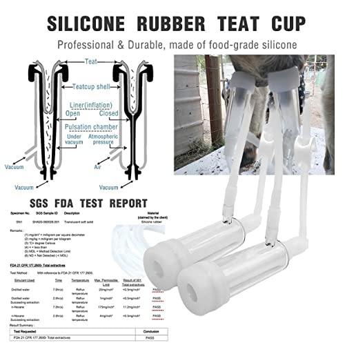 6L Goat Milking Machine (Classic Model) and Cow Milking Teat Cup Replacement (Tube Included)