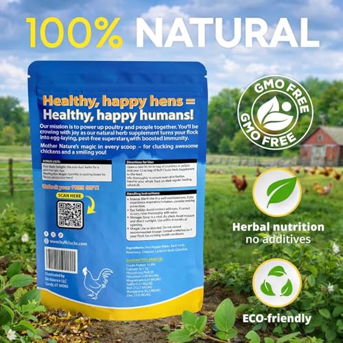 Herb Supplement for Ducks - Natural Waterfowl Treat, Botanical Duck Feed Additive, Plant-Based Flock Support for Egg Production, Feather Health & Daily Wellness, Handcrafted in USA (12 oz)