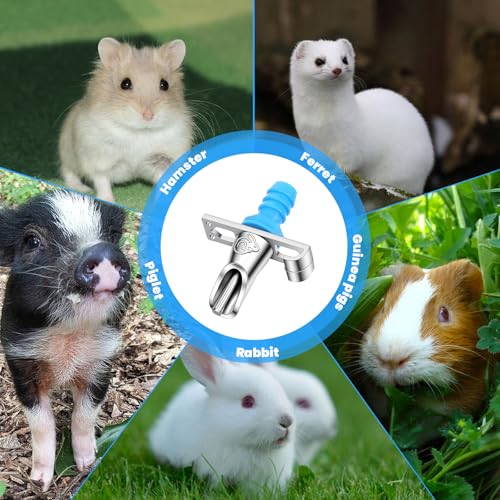 24 Pack Automatic Rabbit Waterer System Kit with 24 Drinking Nipples, 20ft Hose, Valves & Filters for Small Animal Cages - Galvanized Steel & Plastic Construction