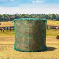 6x6 ft Round Bale Hay Net - Large Slow Feeder for Horses & Livestock, Knotless Design Slow Feeder Hay Nets, Fits 4x4ft 5x5ft 6x6ft Round & 3x3x8ft 4x4x8ft 5x5x8ft Square Bales (Green-Round) - color: Green-Round