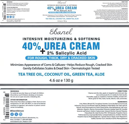 Ebanel Set of Salon Grade Callus Remover for Feet Gel + 40% Urea Foot Cream | Dry Cracked Heel Repair with Salicylic Acid, Epsom Salt, Helps Soften and Smooth Calluses and Rough Skin for Baby-Soft Feet - size: 13.1 Ounce (Pack of 1)