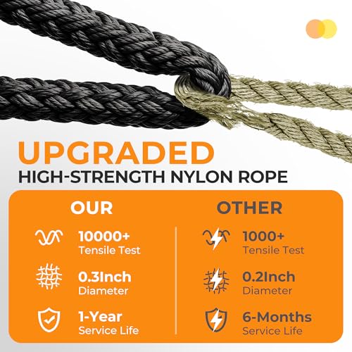 FRUITEAM Hay Nets for Horses, Heavy Duty Hay Bags with 2" Hole, Durable Hanging Hay Net for Goat Sheep, Slow Feed Hay Net with Upgraded Anti-Biting Nylon Rope (30" Length)