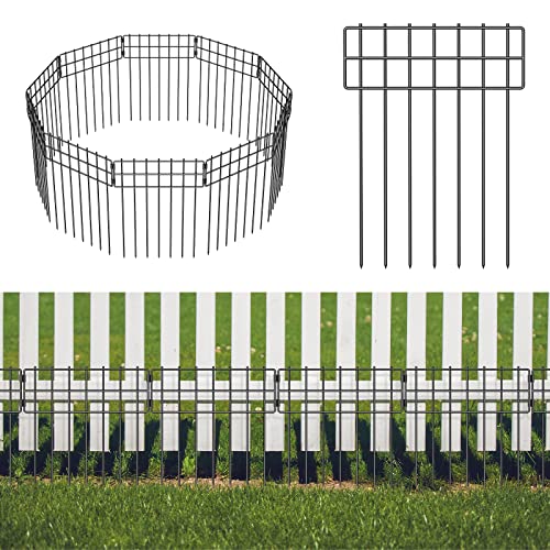 Animal Barrier Fence, 17 in(H) X 10 Ft(L) No Dig Garden Decorative Fencing | 10 Pack,Iron Wire,RustProof,Animal Barrier for Dog Rabbits - size: 17'' (H) X 10' (L)