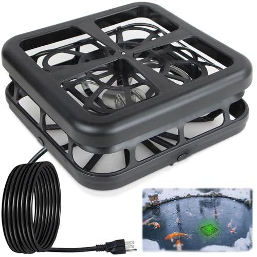 Pond De-icer, Floating & Submersible Pond Heater Thermostatically Controlled Outdoor Pond Deicer with Indicator Lights, Auto Shut Off, Animal Water Heater for Winter Farm (1000 Watts (2025)) - size: 1000 Watts (2025)